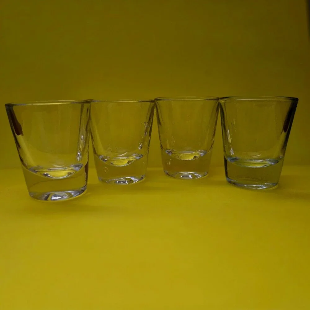 Set of 4 Vintage Clear Shot Glasses